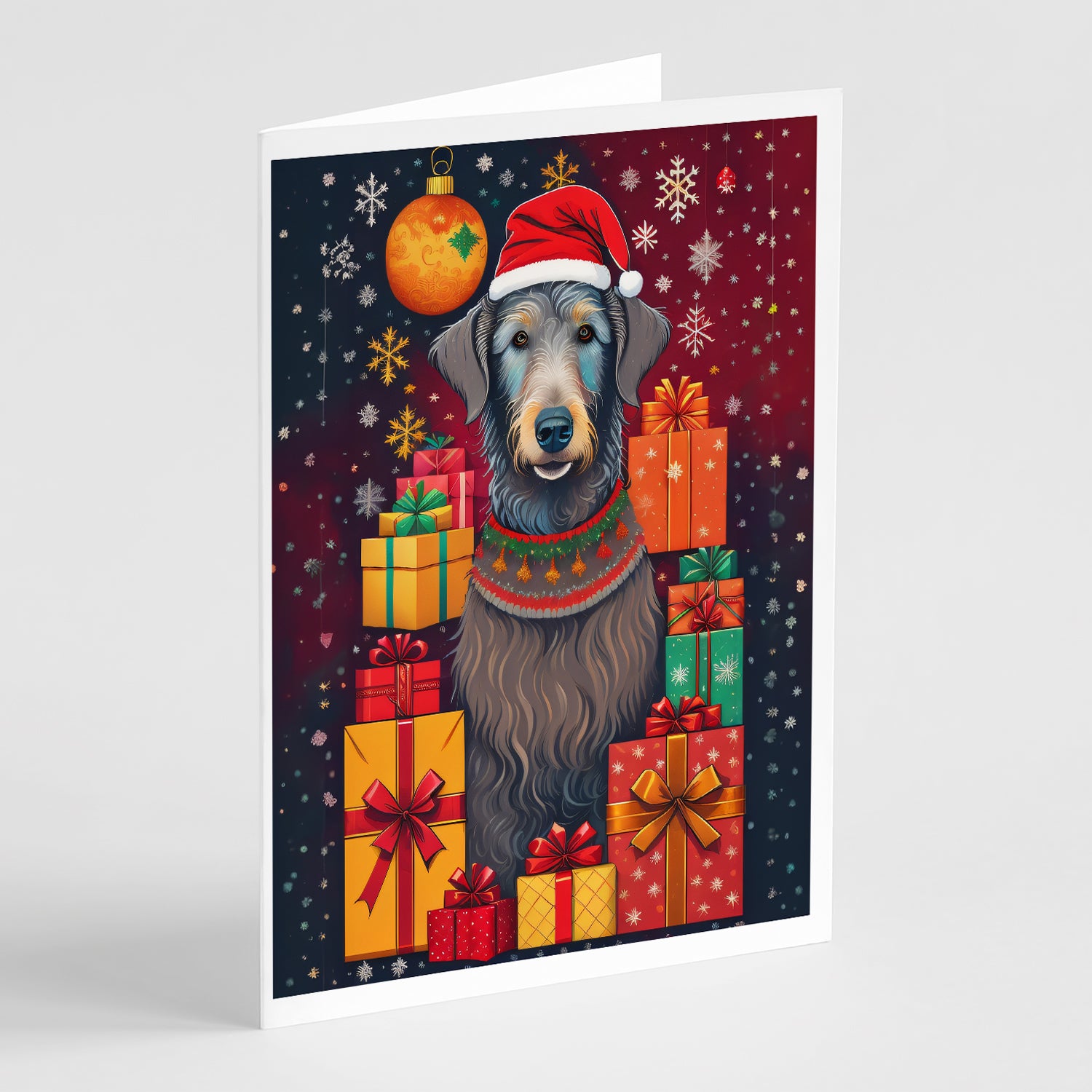 Buy this Scottish Deerhound Holiday Christmas Greeting Cards Pack of 8