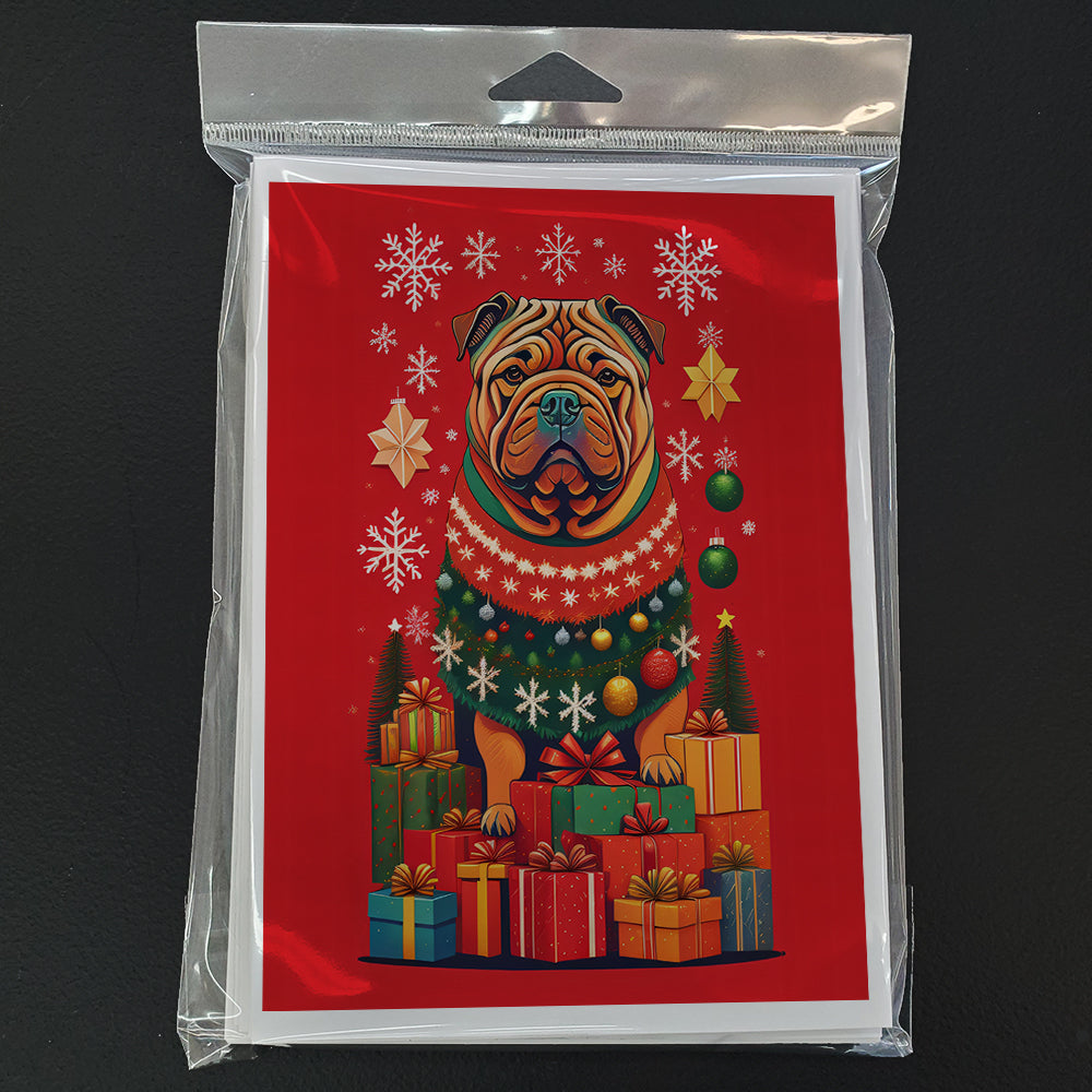 Shar Pei Holiday Christmas Greeting Cards Pack of 8