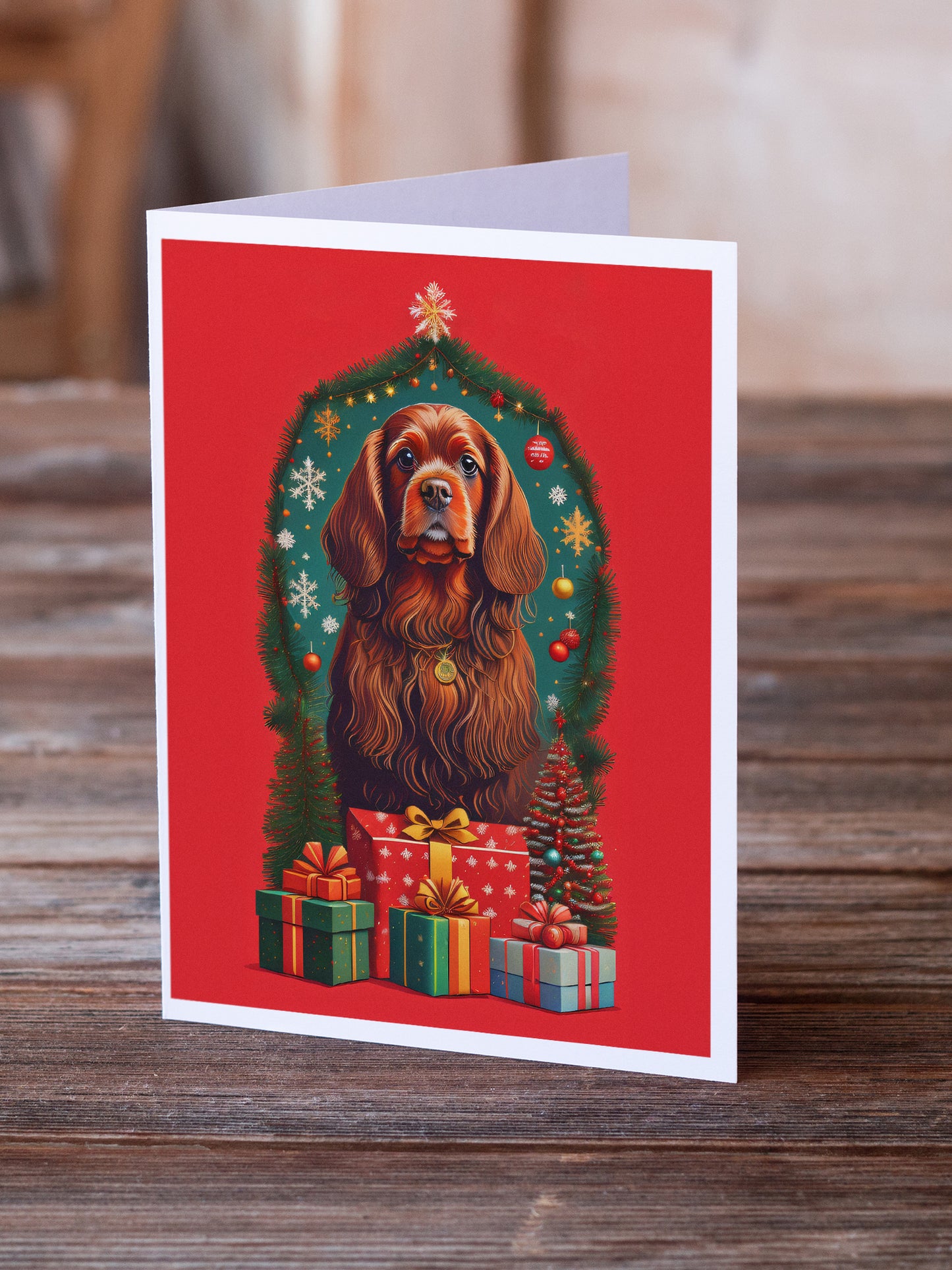 Sussex Spaniel Holiday Christmas Greeting Cards Pack of 8