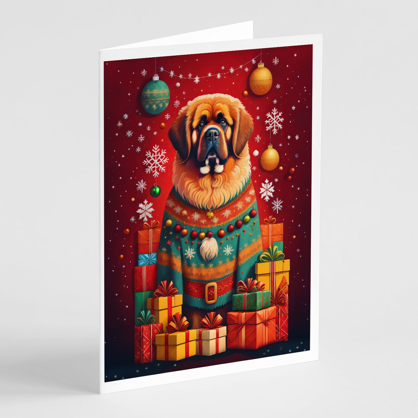 Buy this Tibetan Mastiff Holiday Christmas Greeting Cards Pack of 8