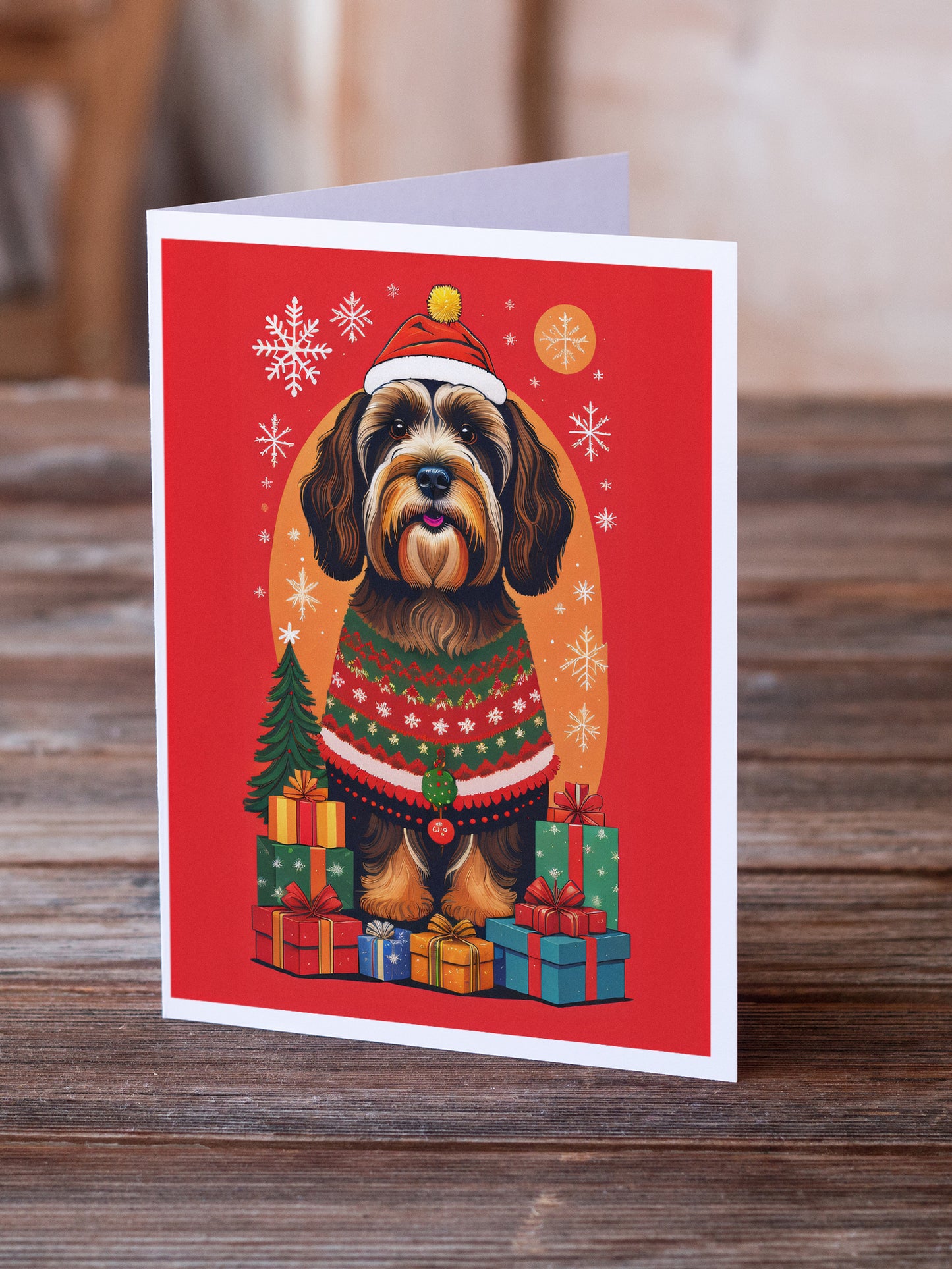 Tibetan Terrier Holiday Christmas Greeting Cards Pack of 8