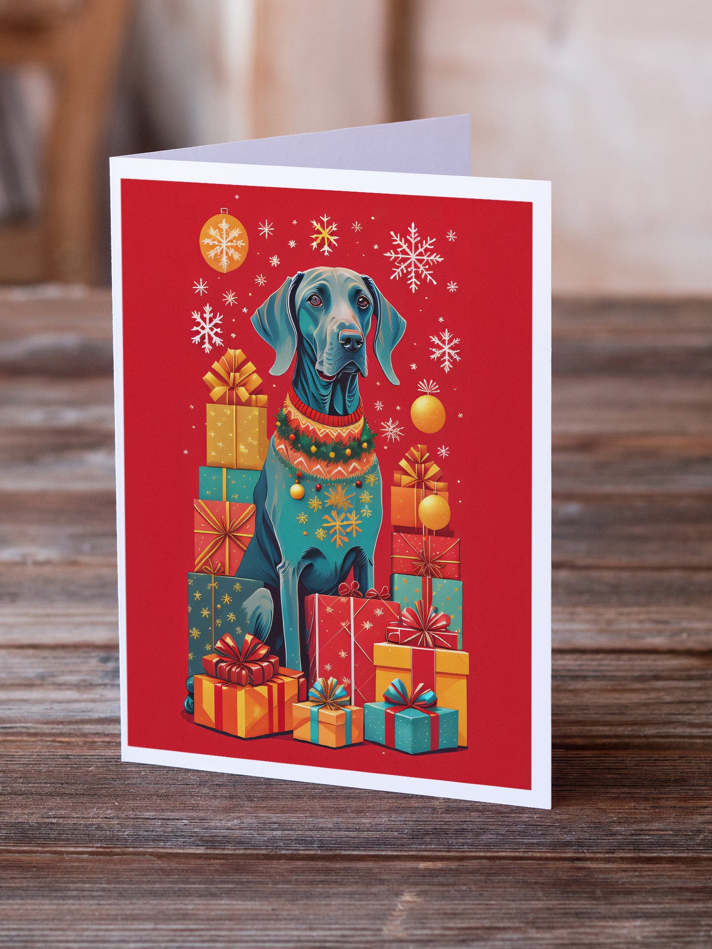 Weimaraner Holiday Christmas Greeting Cards Pack of 8