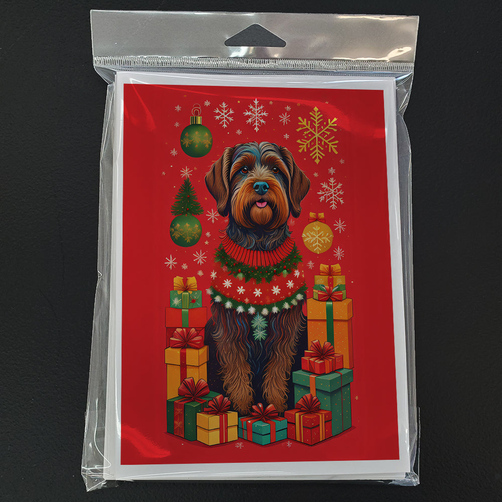 Wirehaired Pointing Griffon Holiday Christmas Greeting Cards Pack of 8