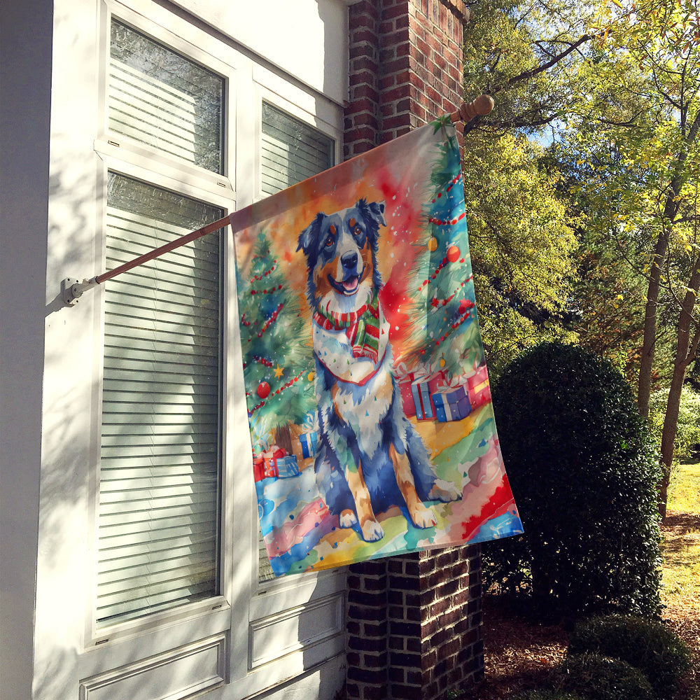 Australian Shepherd Christmas House Flag