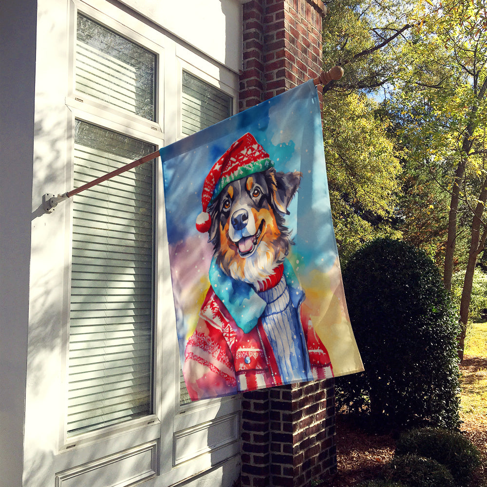 Australian Shepherd Christmas House Flag