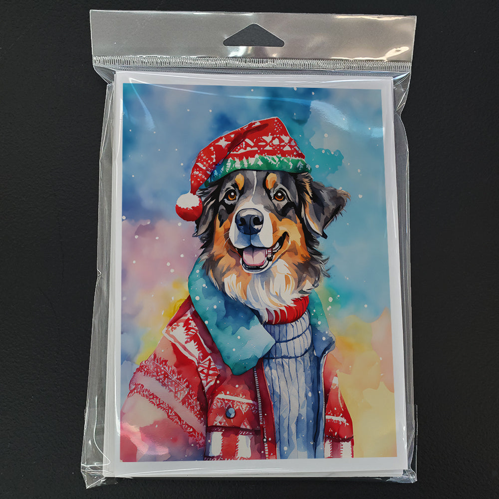 Australian Shepherd Christmas Greeting Cards Pack of 8