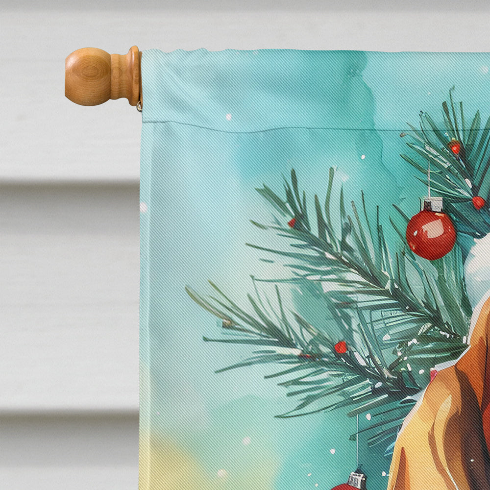 Basset Hound Christmas House Flag