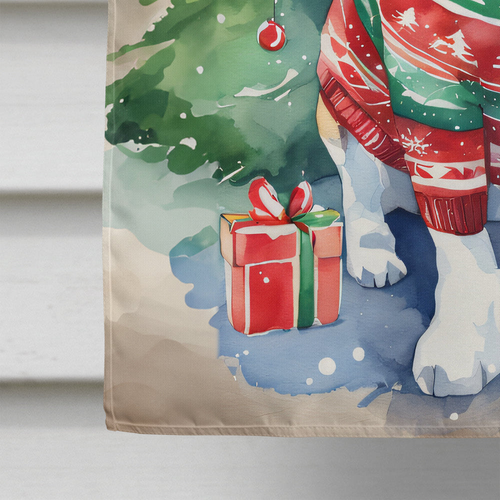Basset Hound Christmas House Flag