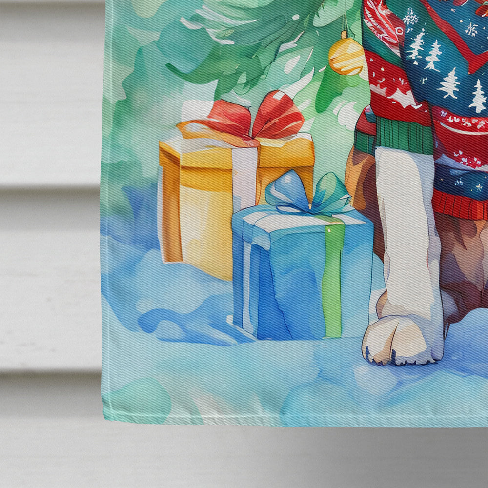 Basset Hound Christmas House Flag