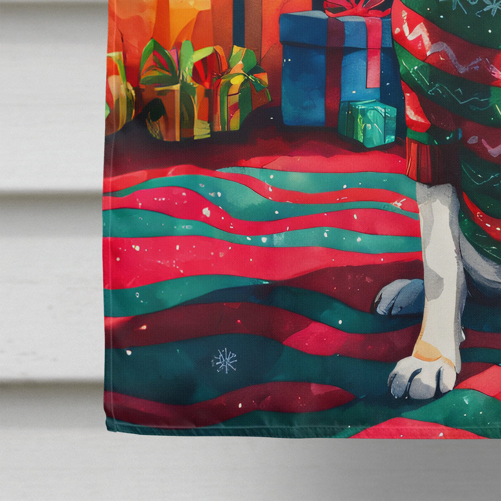 Basset Hound Christmas House Flag