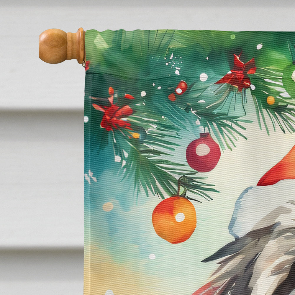 Bearded Collie Christmas House Flag