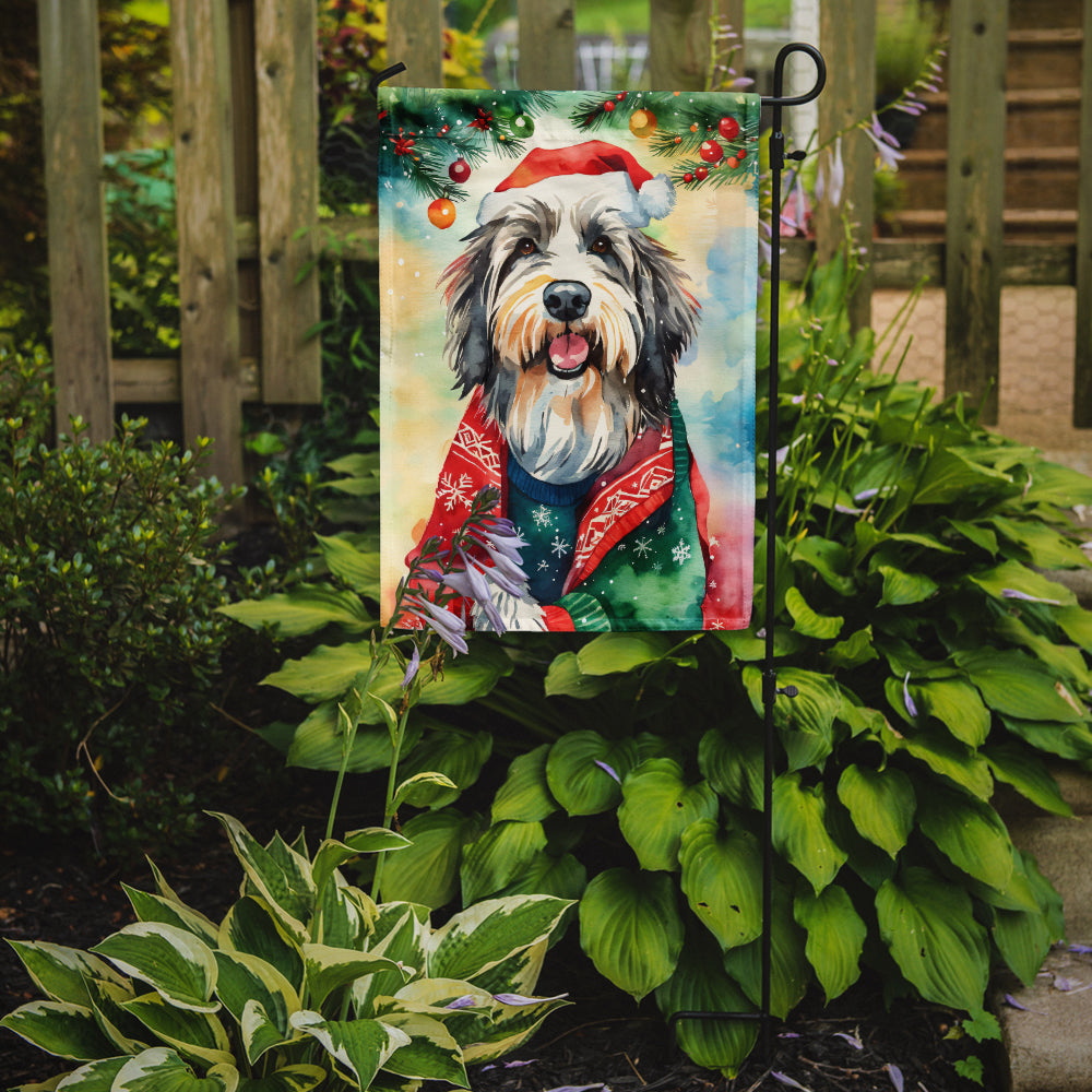 Bearded Collie Christmas Garden Flag