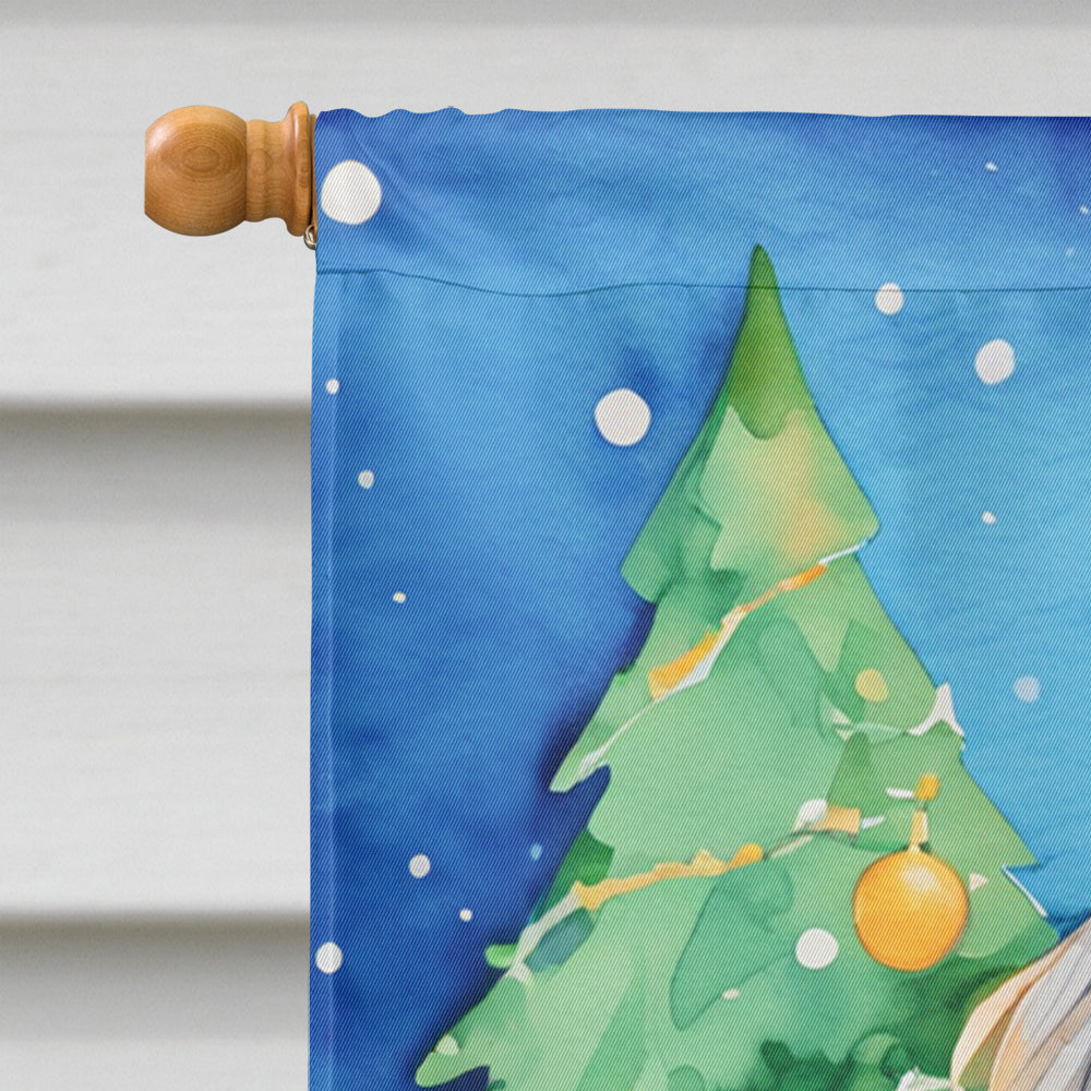 Bearded Collie Christmas House Flag