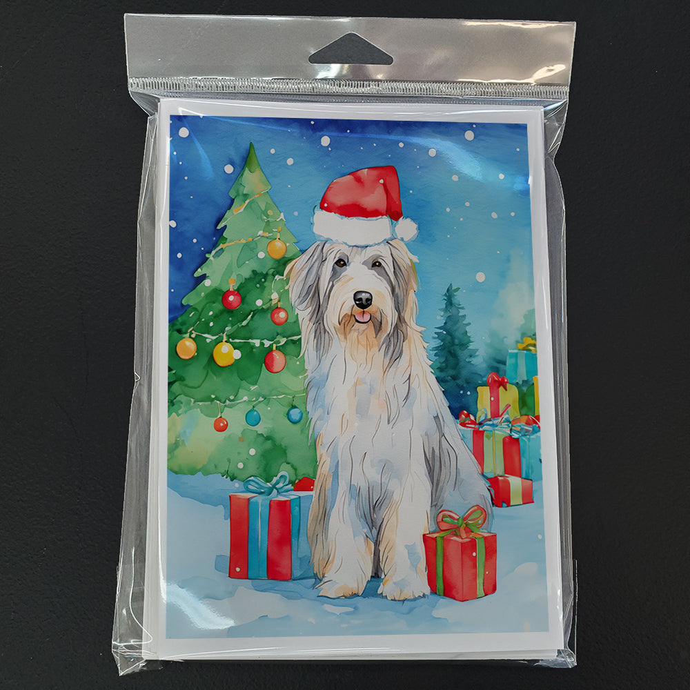 Bearded Collie Christmas Greeting Cards Pack of 8