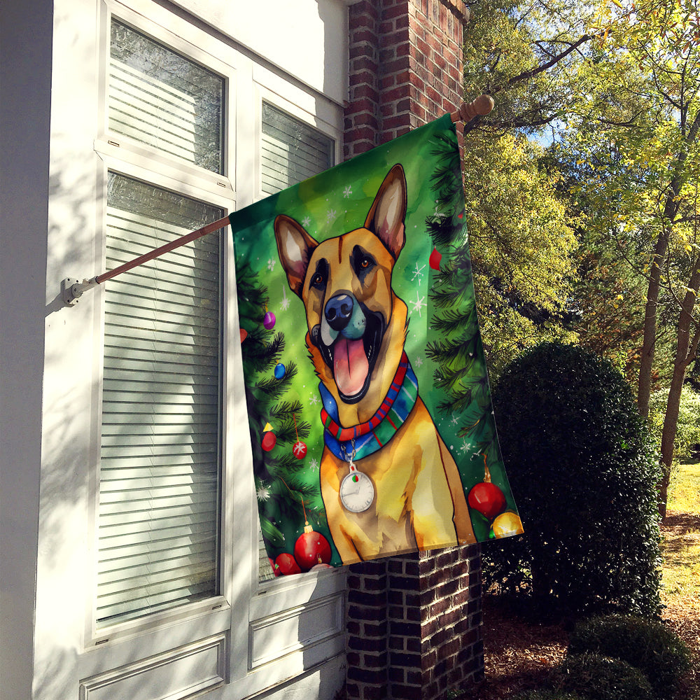 Belgian Malinois Christmas House Flag