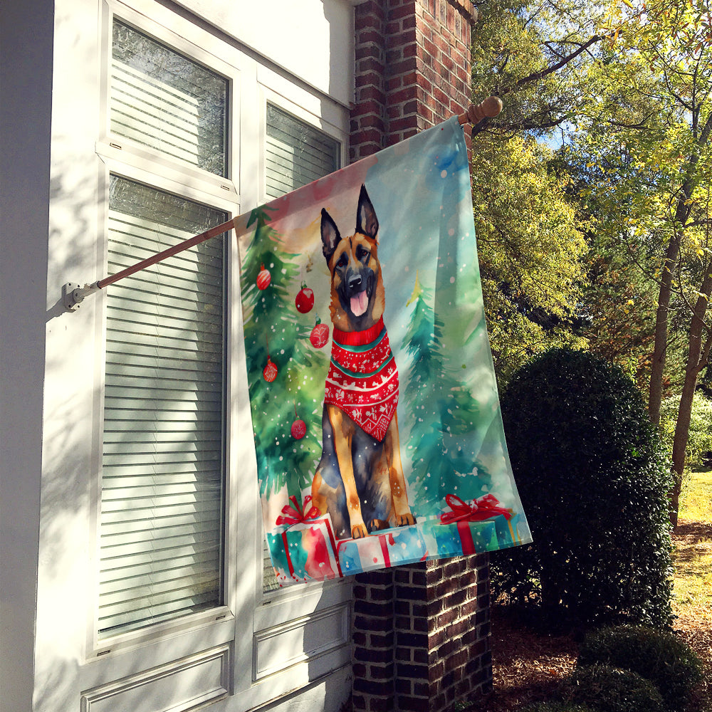 Belgian Malinois Christmas House Flag