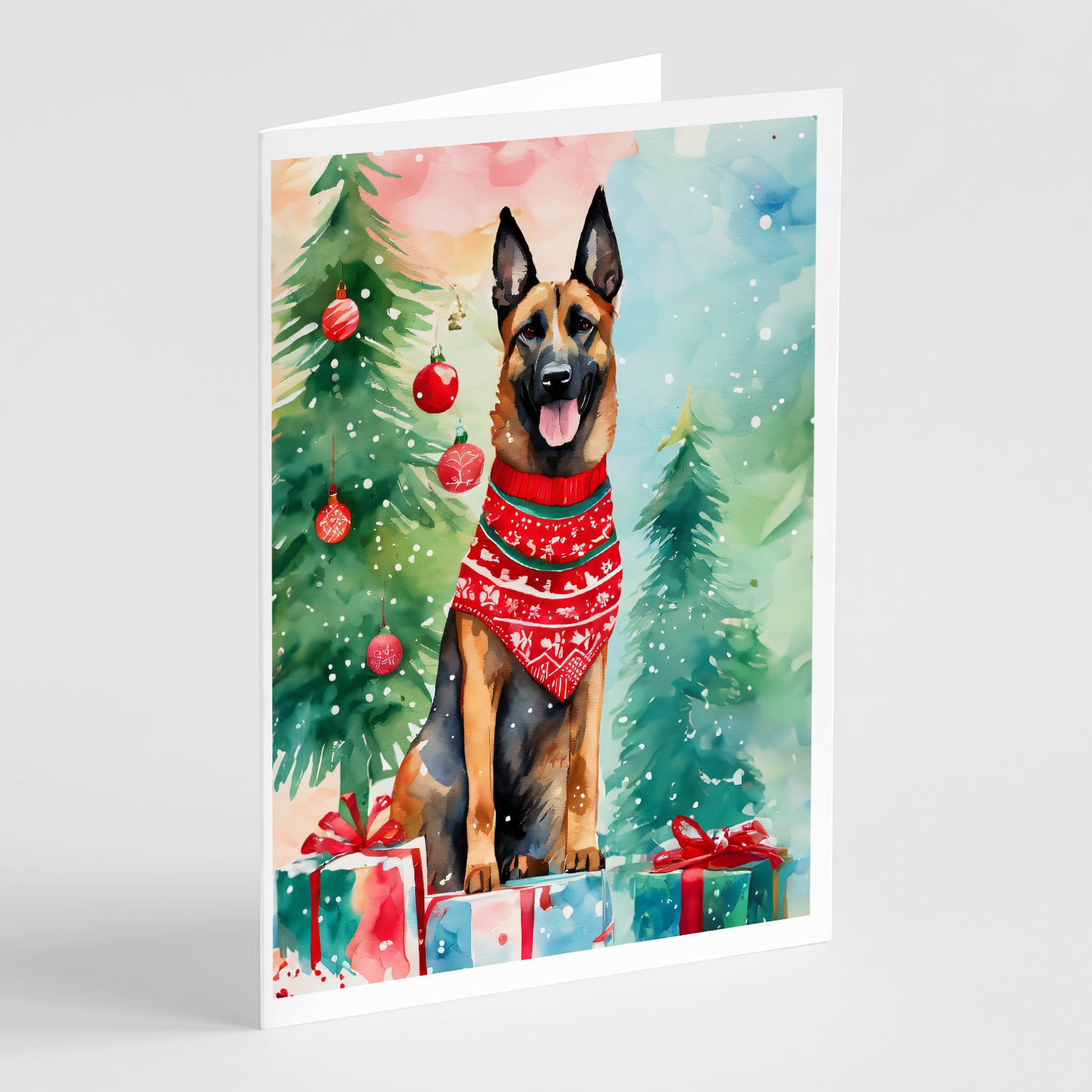 Buy this Belgian Malinois Christmas Greeting Cards Pack of 8