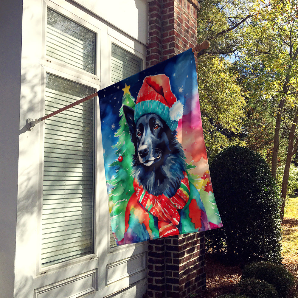 Belgian Sheepdog Christmas House Flag