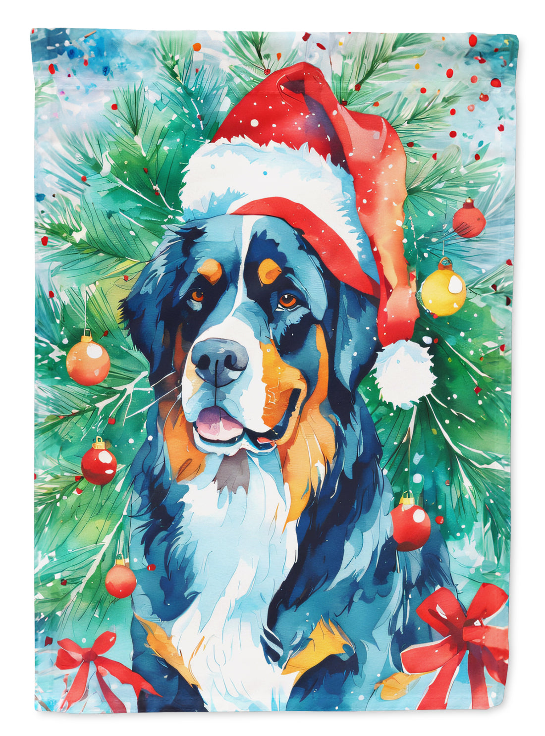 Buy this Bernese Mountain Dog Christmas House Flag