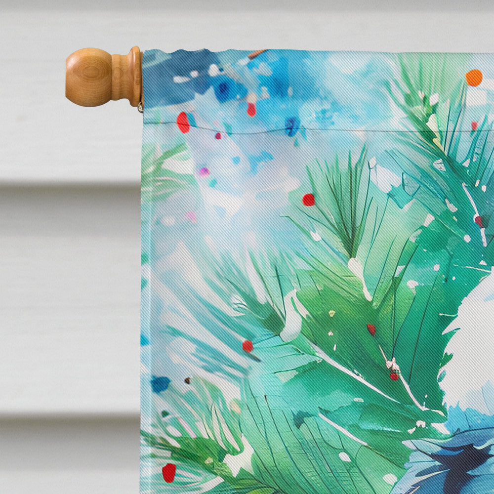 Bernese Mountain Dog Christmas House Flag