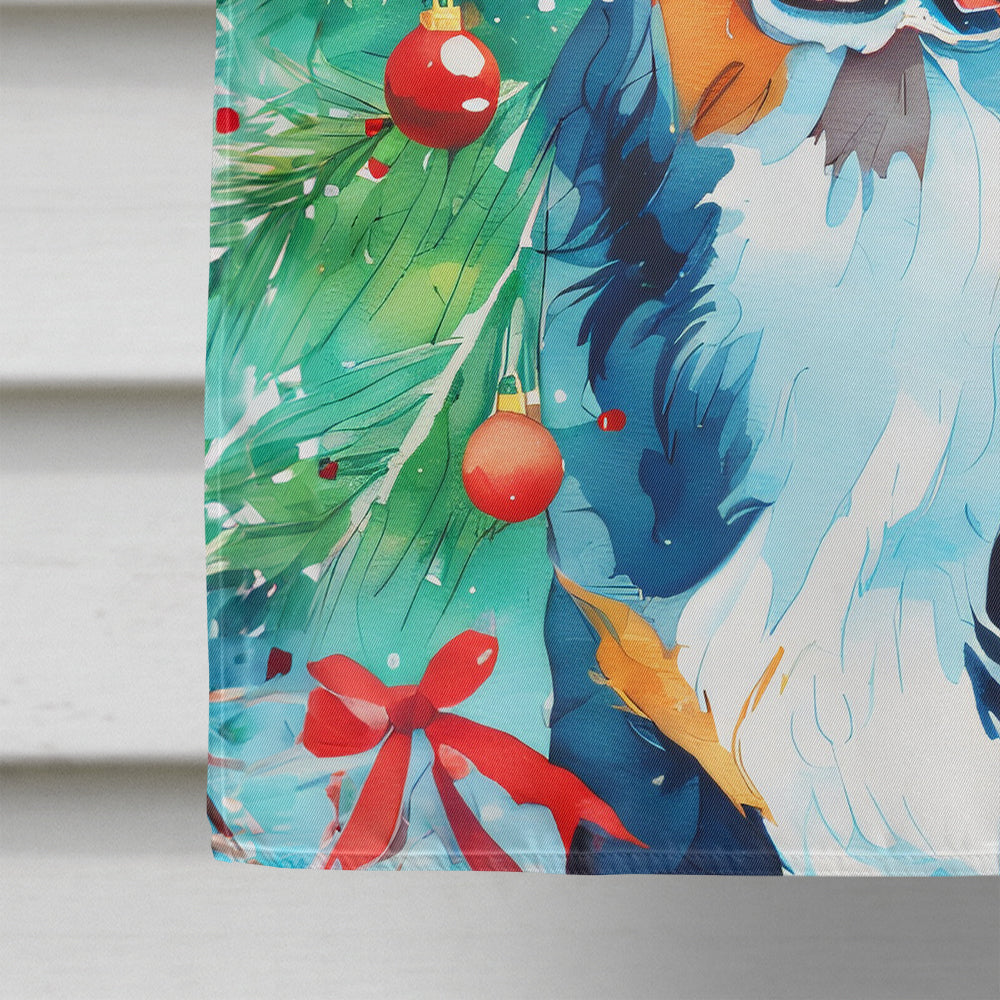 Bernese Mountain Dog Christmas House Flag