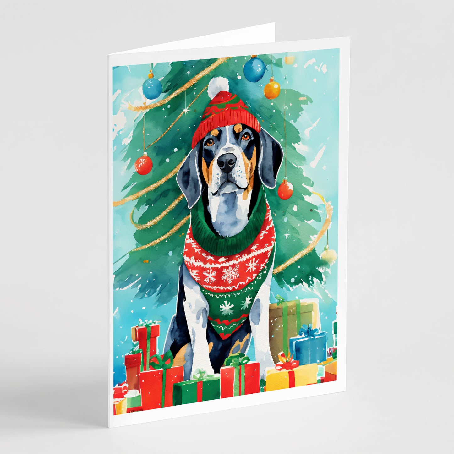 Buy this Bluetick Coonhound Christmas Greeting Cards Pack of 8