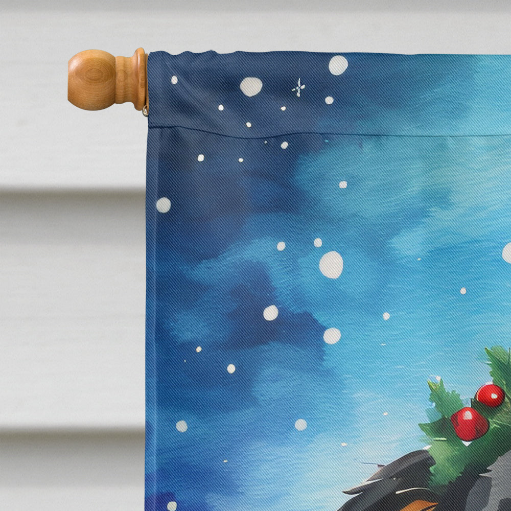 Border Collie Christmas House Flag