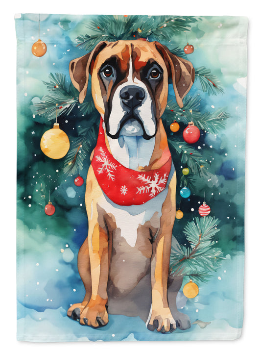 Buy this Boxer Christmas House Flag