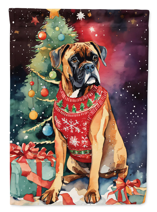 Buy this Boxer Christmas House Flag