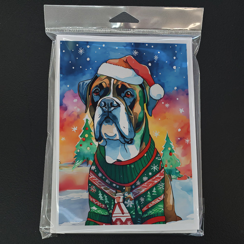 Boxer Christmas Greeting Cards Pack of 8