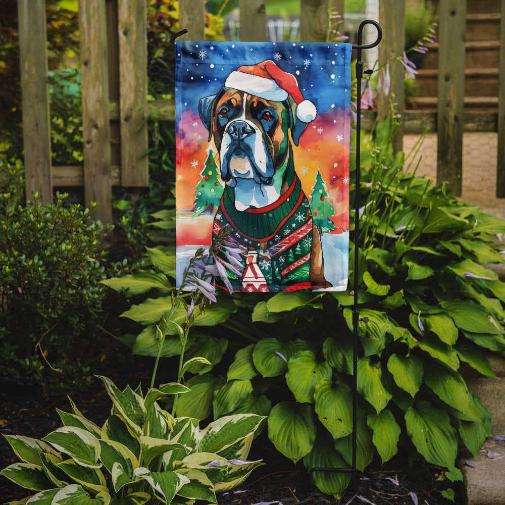 Boxer Christmas Garden Flag