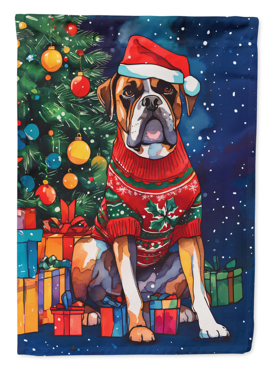 Buy this Boxer Christmas House Flag