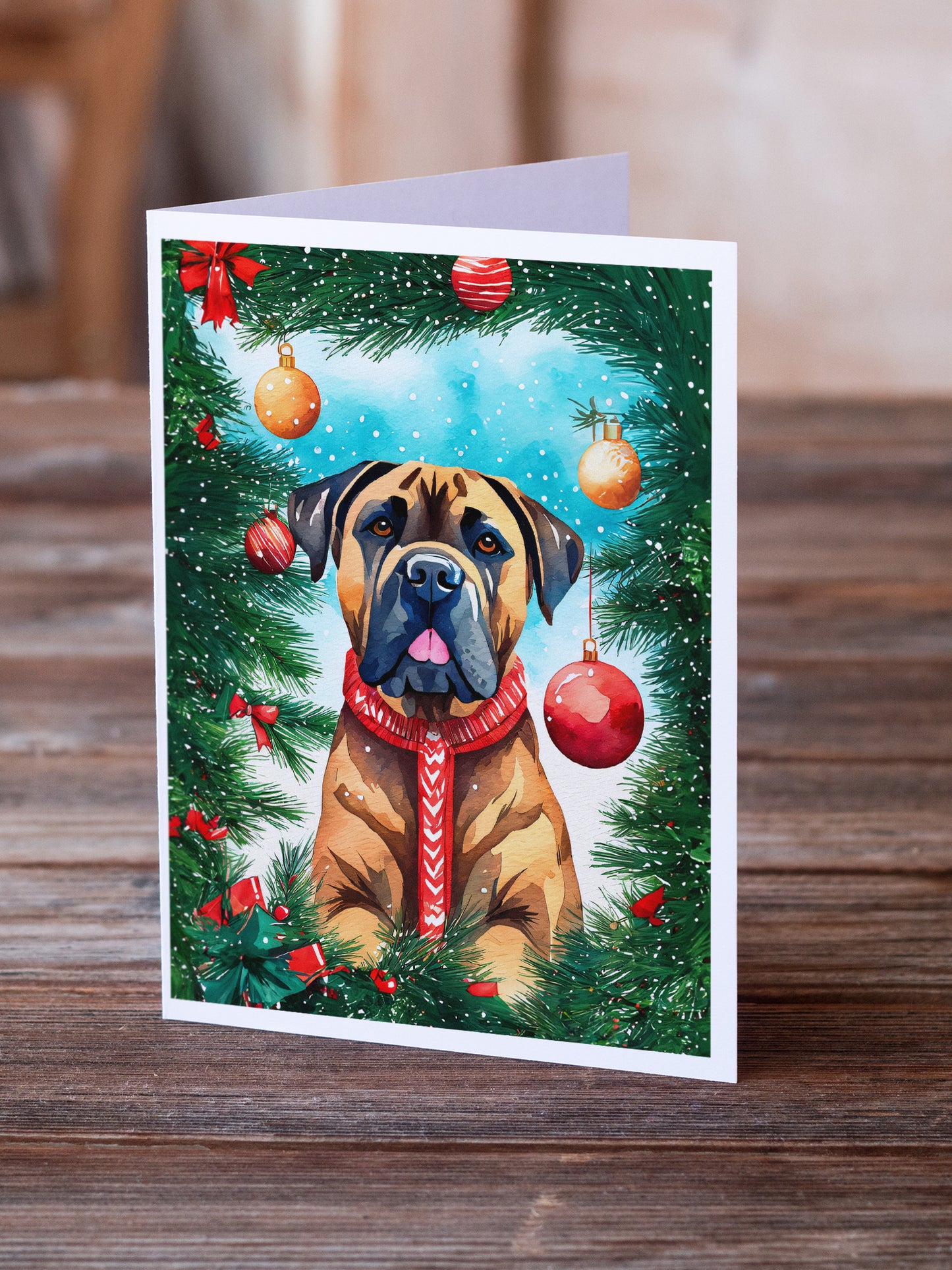 Cane Corso Christmas Greeting Cards Pack of 8