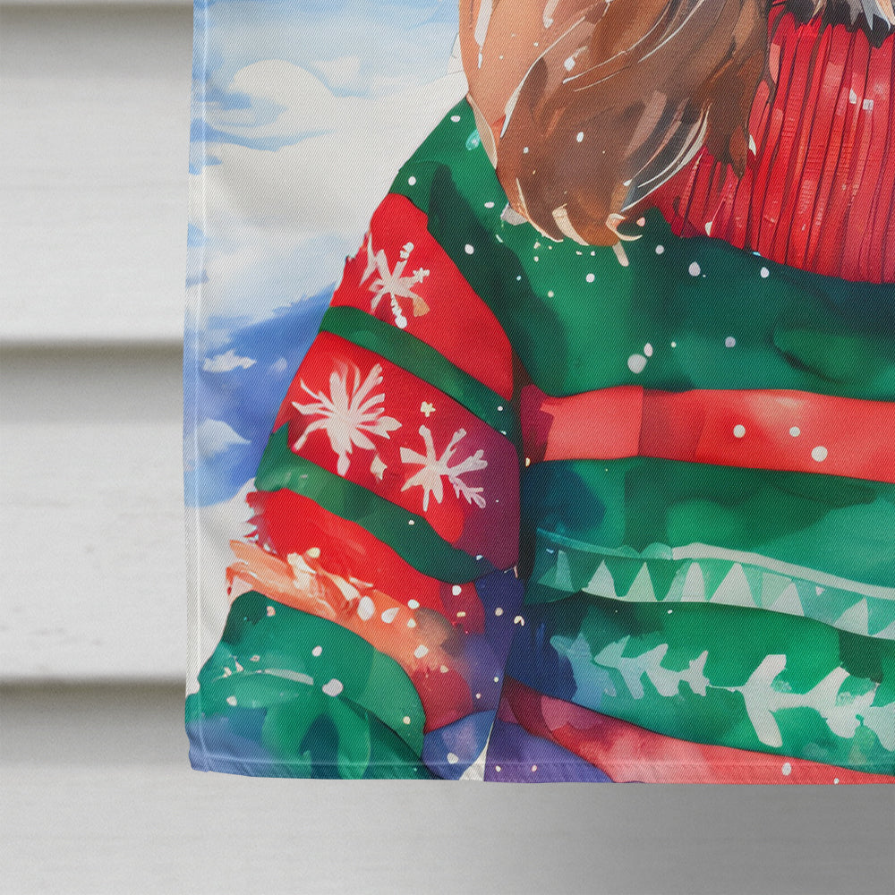 Cavalier Spaniel Christmas House Flag