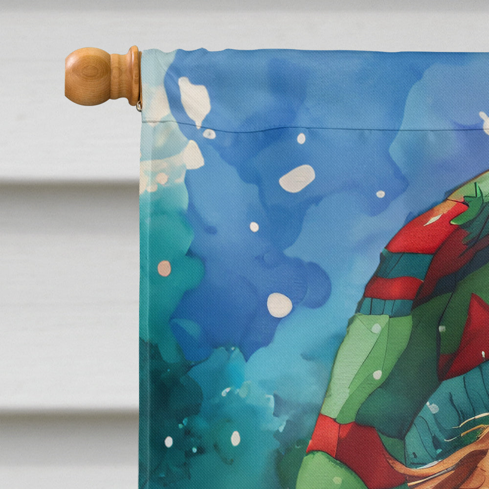 Cavalier Spaniel Christmas House Flag