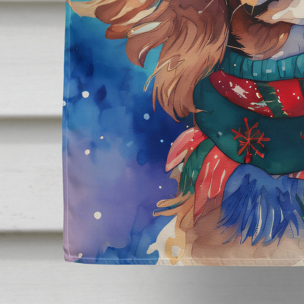 Cavalier Spaniel Christmas House Flag