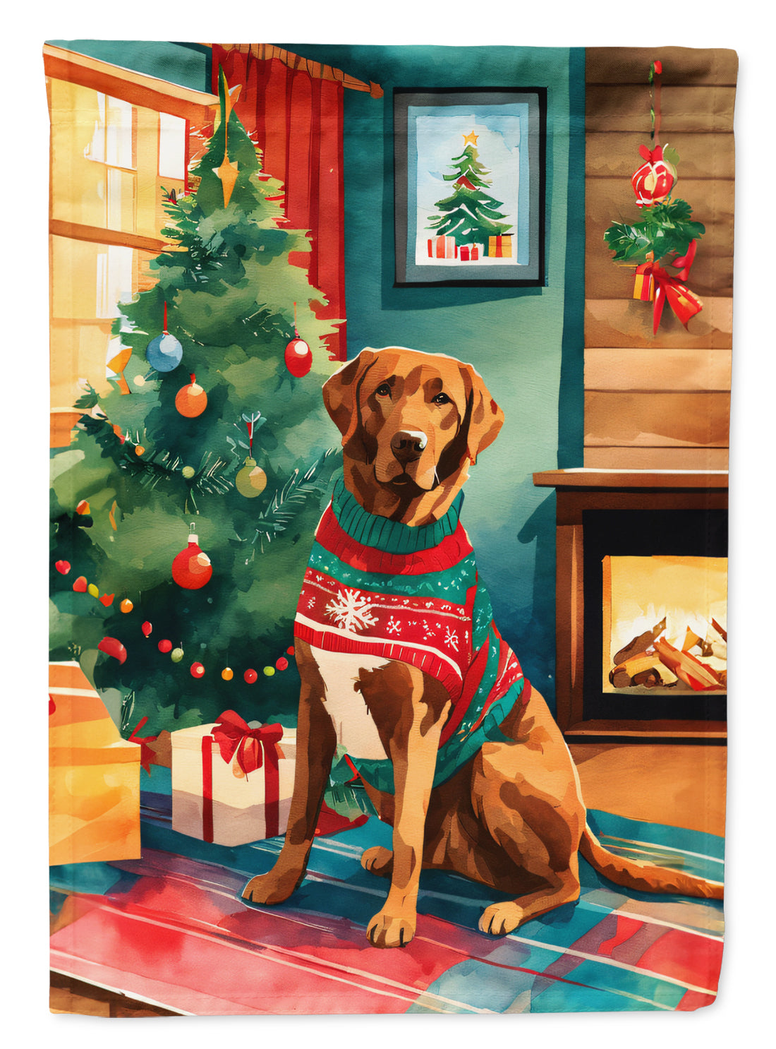 Buy this Chesapeake Bay Retriever Christmas House Flag