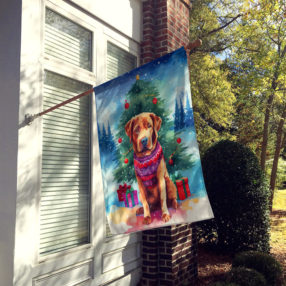 Chesapeake Bay Retriever Christmas House Flag