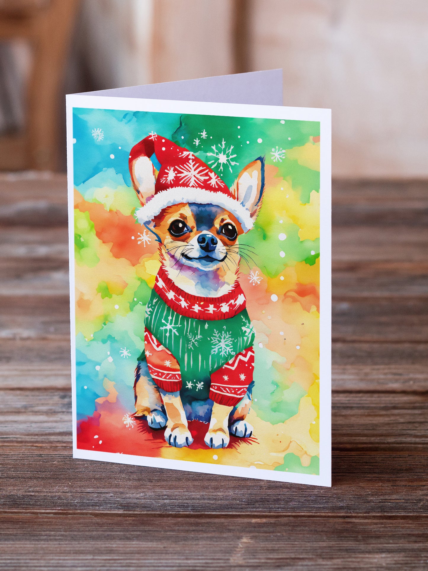 Chihuahua Christmas Greeting Cards Pack of 8