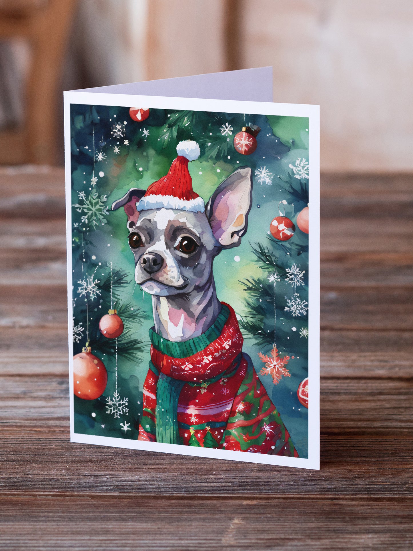 Chinese Crested Christmas Greeting Cards Pack of 8