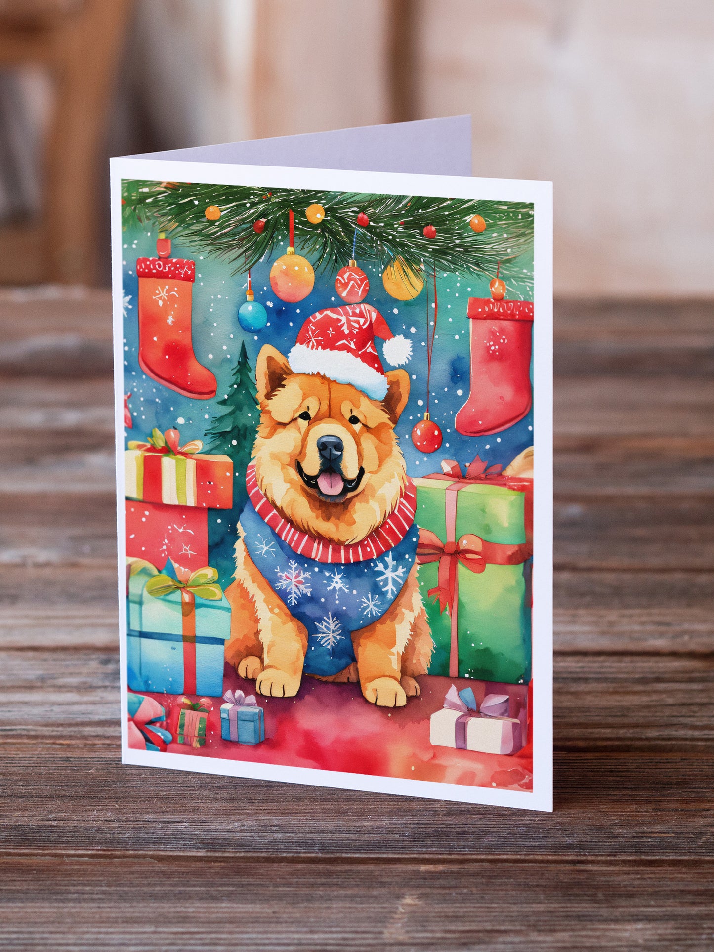 Chow Chow Christmas Greeting Cards Pack of 8