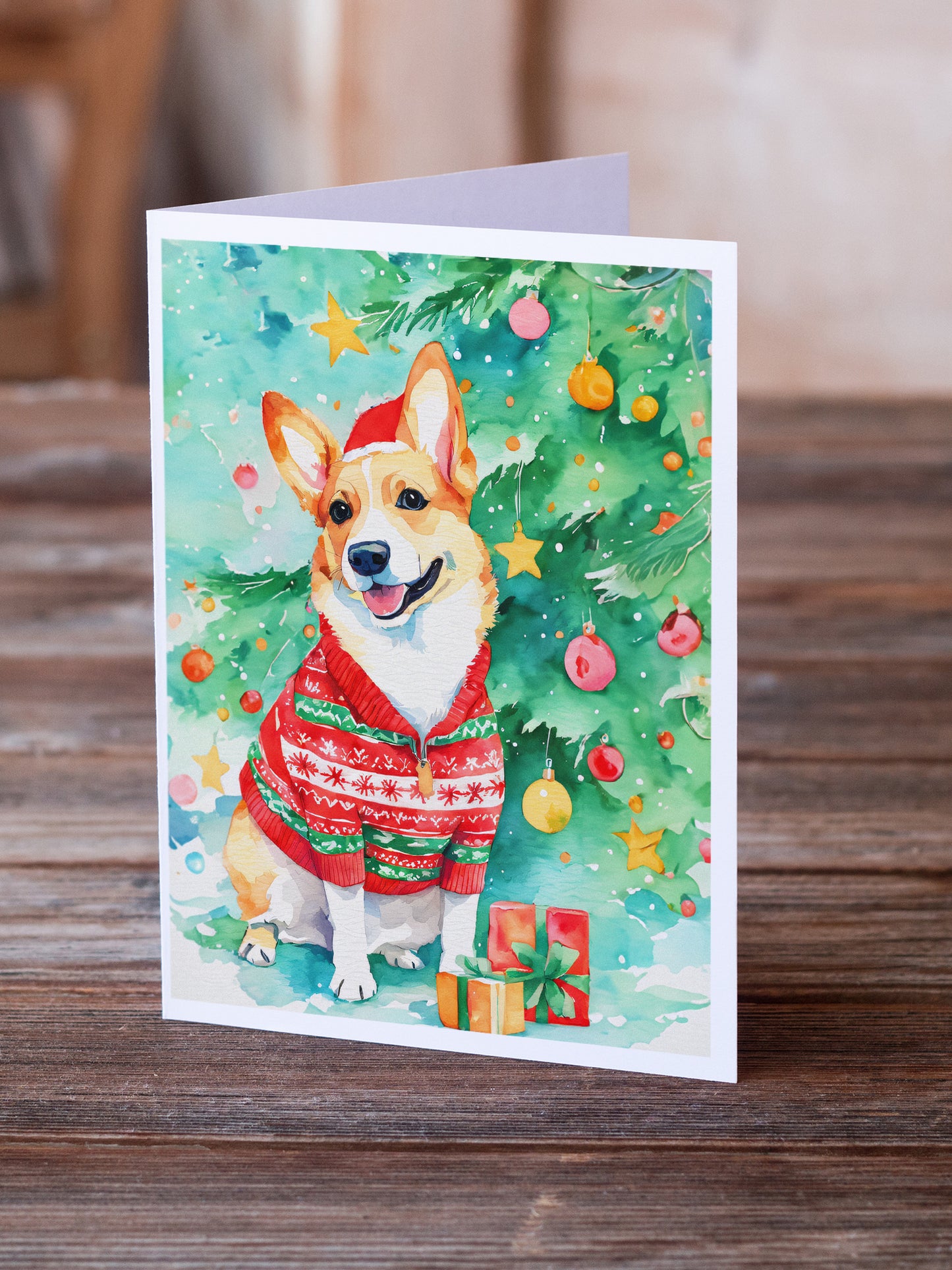 Corgi Christmas Greeting Cards Pack of 8