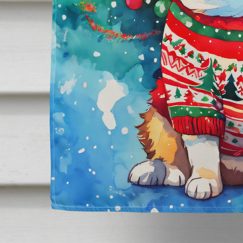 Corgi Christmas House Flag
