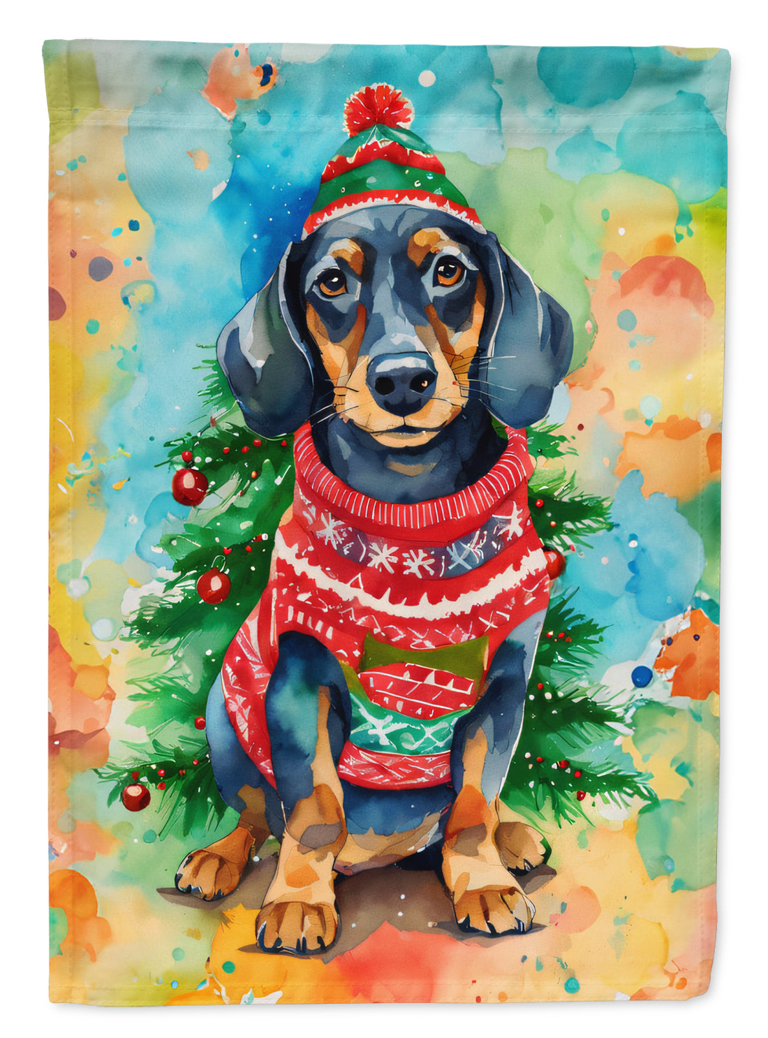 Buy this Dachshund Christmas House Flag