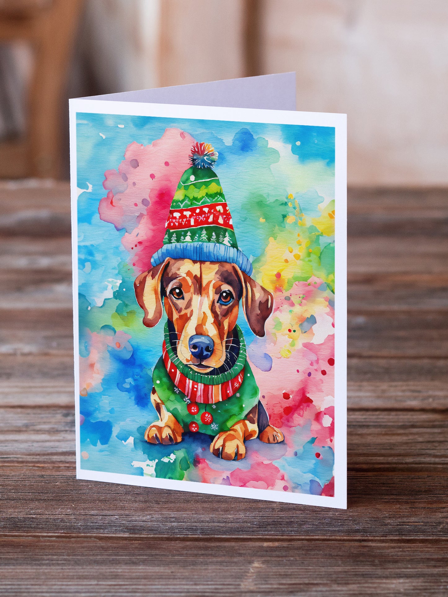 Dachshund Christmas Greeting Cards Pack of 8