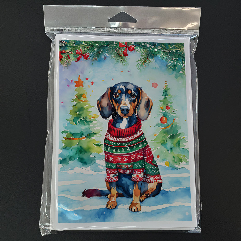 Dachshund Christmas Greeting Cards Pack of 8