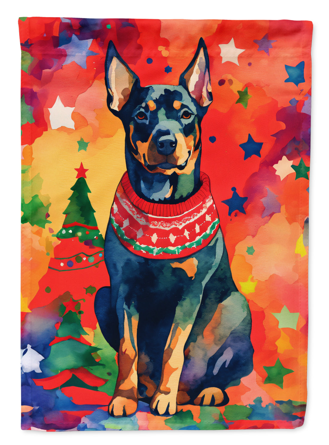 Buy this Doberman Pinscher Christmas House Flag