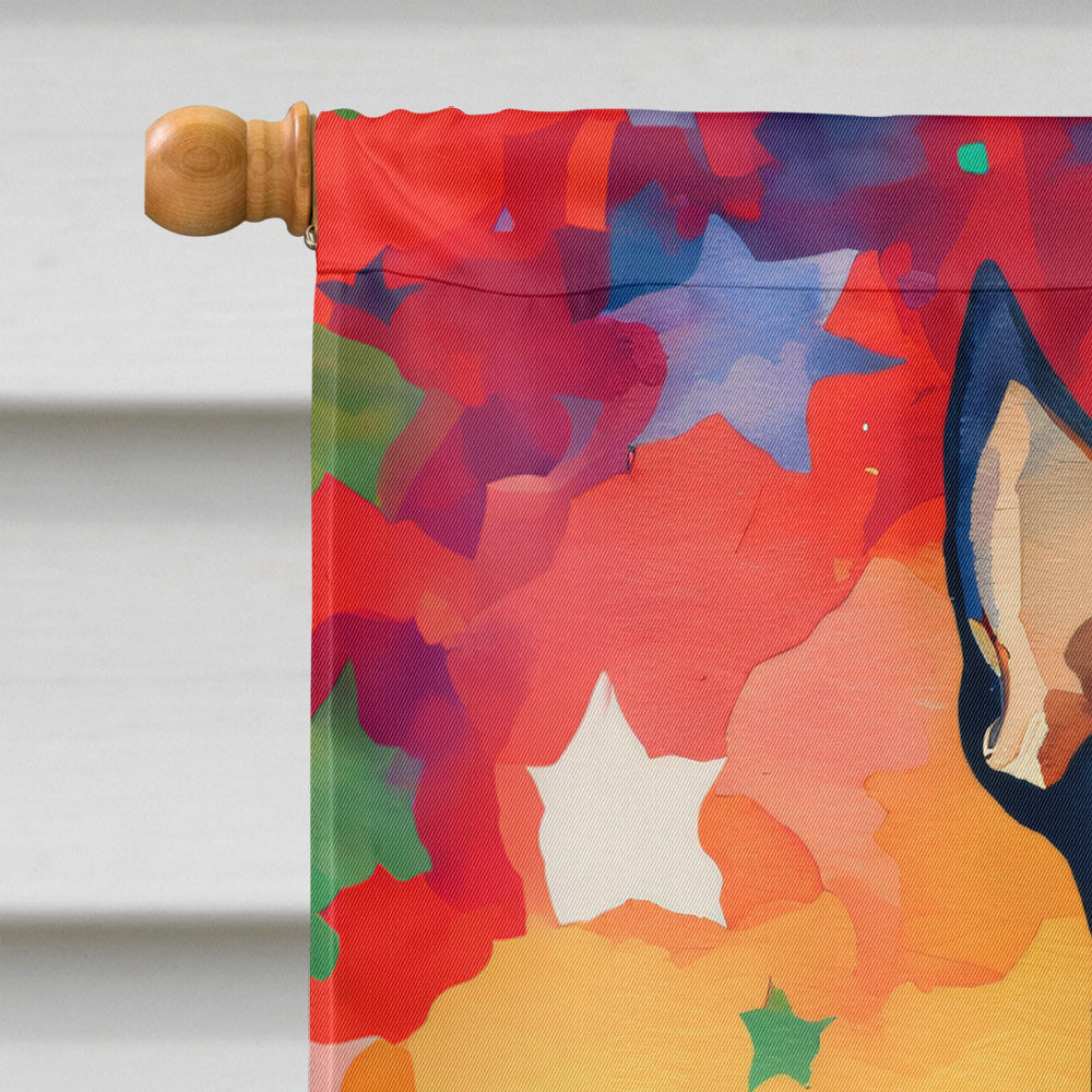 Doberman Pinscher Christmas House Flag