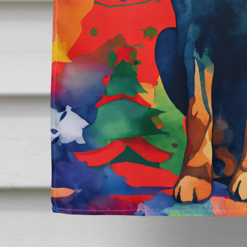 Doberman Pinscher Christmas House Flag