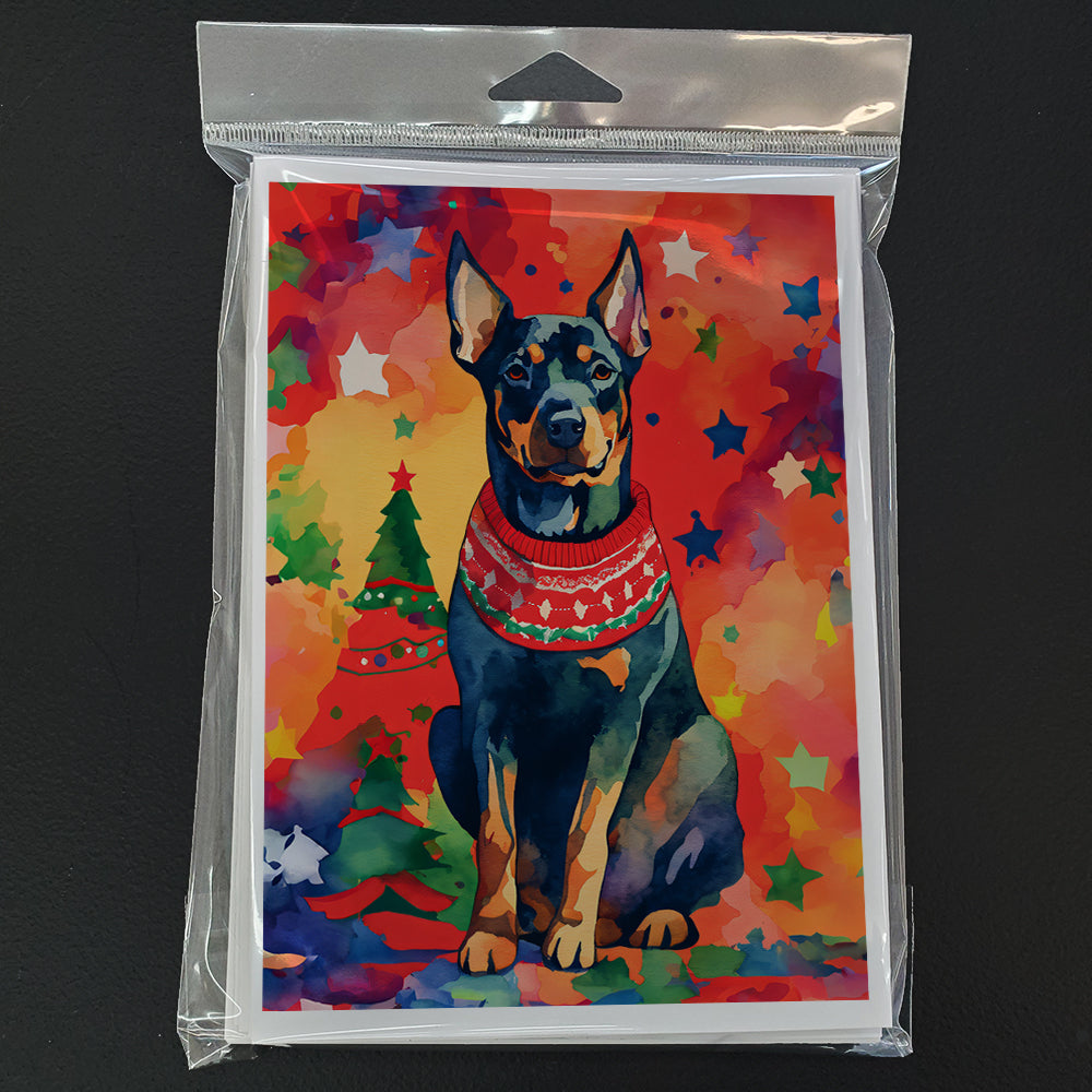 Doberman Pinscher Christmas Greeting Cards Pack of 8